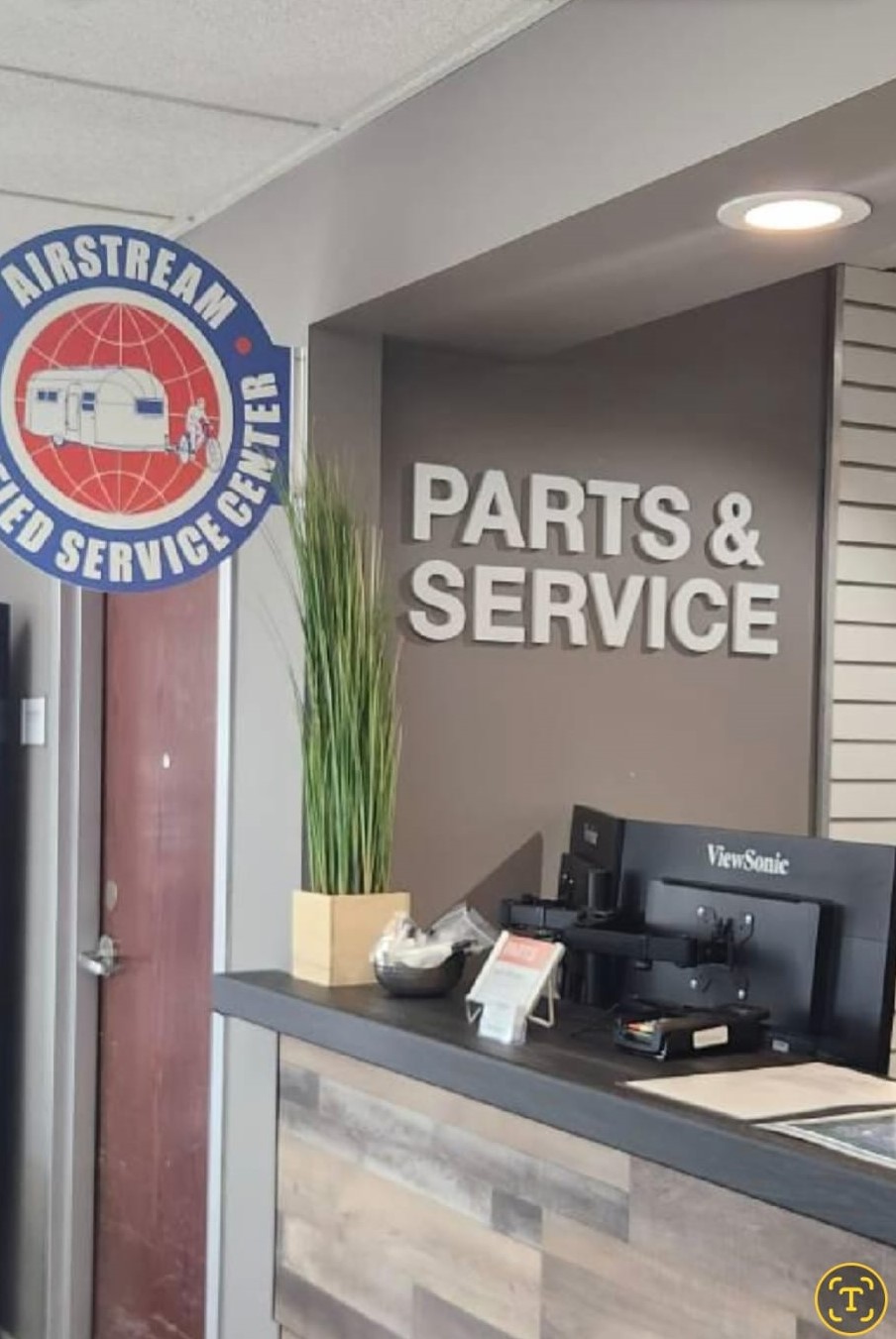 Airstream Certified Service Center dimensional counter sign
